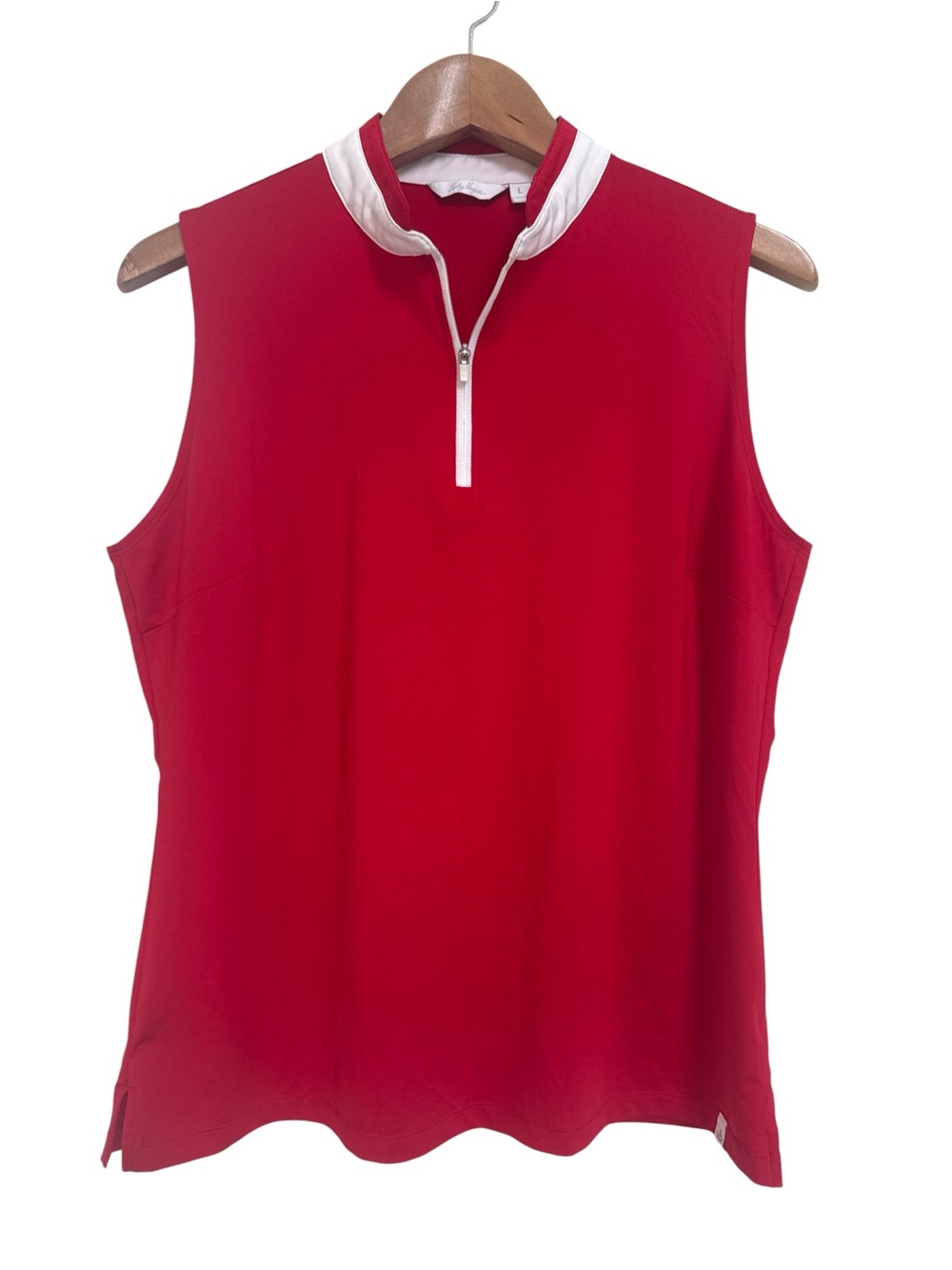 Lady Hagen Sleeveless Red Zip-Front Women's Golf Top